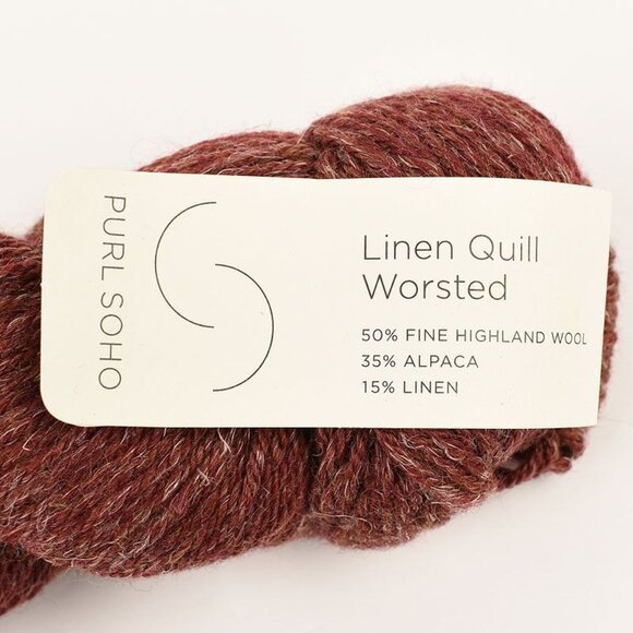 Purl Soho Linen Quill Worsted Yarn Highland Wool Alpaca Linen Chestnut Red - Picture 3 of 4